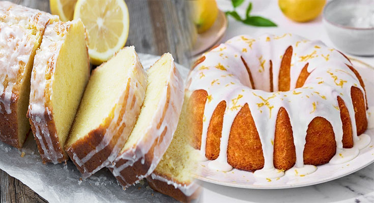 Homemade Moist Lemon Pound Cake with Lemon Glaze