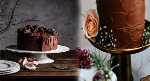 Unique Tiered Chocolate Ganache Wedding Cake Ideas