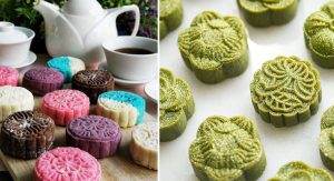 Crafting a Homemade Japanese Mooncake with Matcha and Azuki Bean Paste