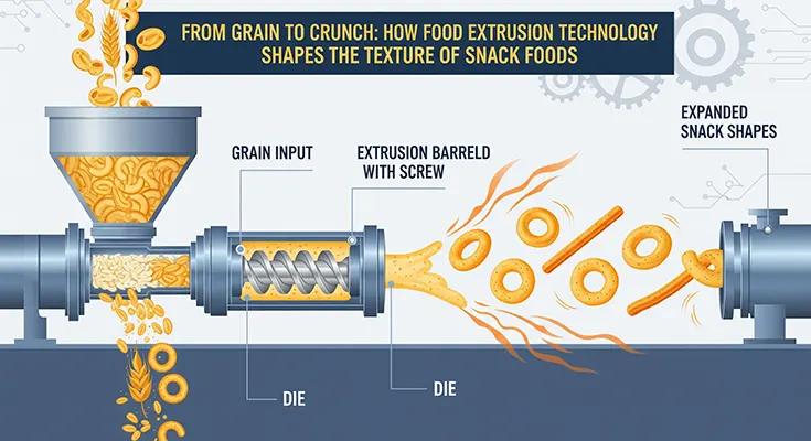 From Grain to Crunch: How Food Extrusion Technology Shapes the Texture of Snack Foods