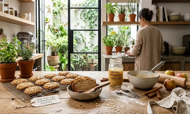 Low-Fat Baked Goods and Cookies Using Applesauce Substitute