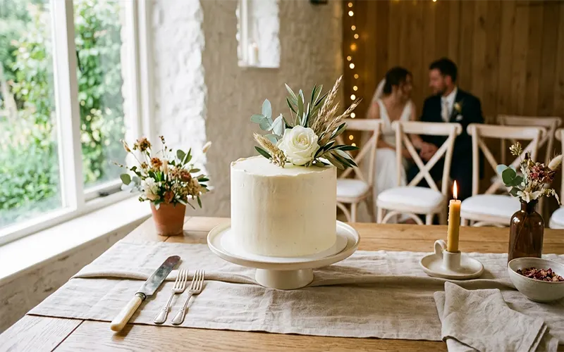Minimalist One-Tier Wedding Cake Ideas for Small Ceremonies
