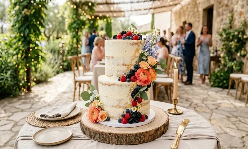 Modern Semi-Naked Wedding Cake Ideas for Summer Weddings
